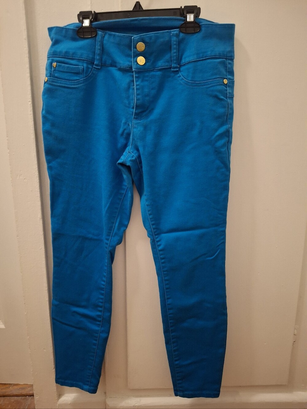 Teal High-Waist Skinny Pants